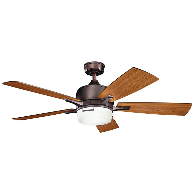 Image 2 52 inch Kichler Leeds Oil-Brushed Bronze LED Ceiling Fan with Wall Control