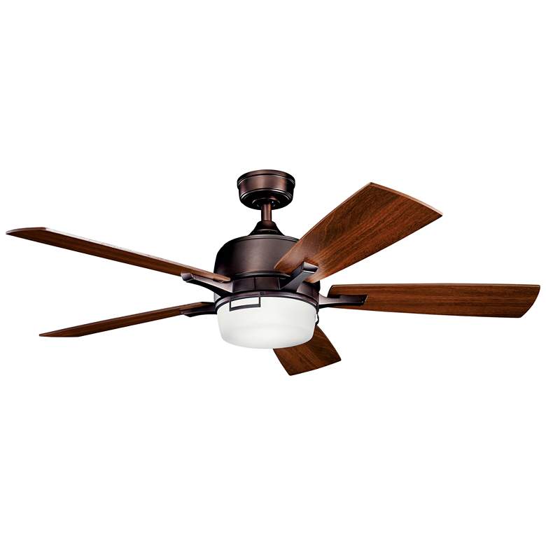 Image 3 52" Kichler Leeds Oil-Brushed Bronze LED Ceiling Fan with Wall Control more views