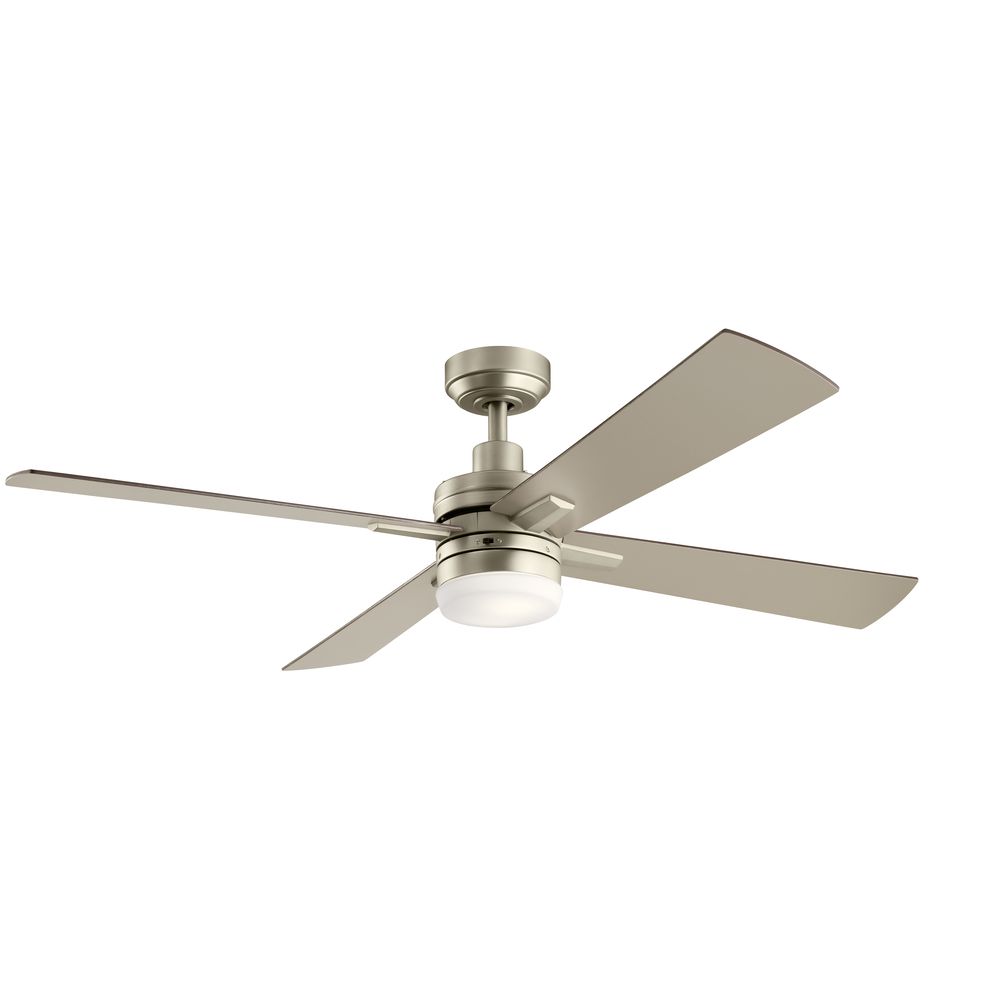 Image 2 52" Kichler Lija Brushed Nickel Ceiling Fan w/ Walnut Blades more views