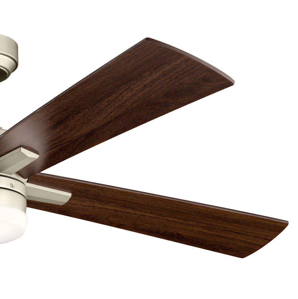 Image 5 52" Kichler Lija Brushed Nickel Ceiling Fan w/ Walnut Blades more views