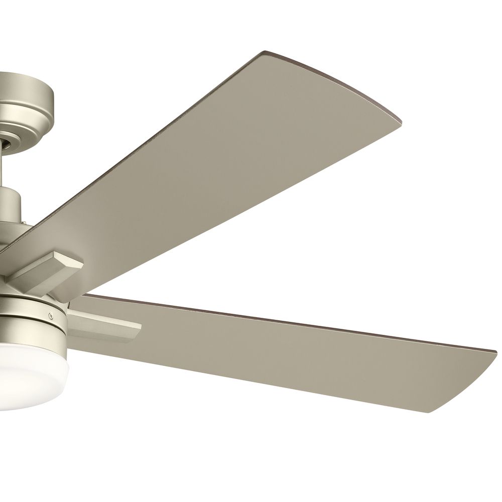 Image 6 52" Kichler Lija Brushed Nickel Ceiling Fan w/ Walnut Blades more views