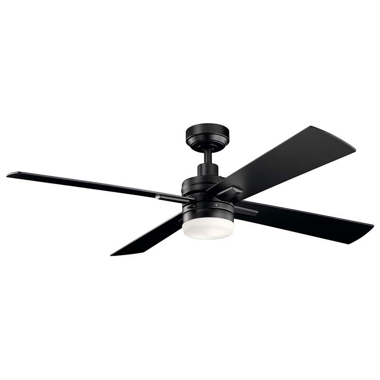 Image 1 52 inch Kichler Lija LED Satin Black 4-Blade Ceiling Fan