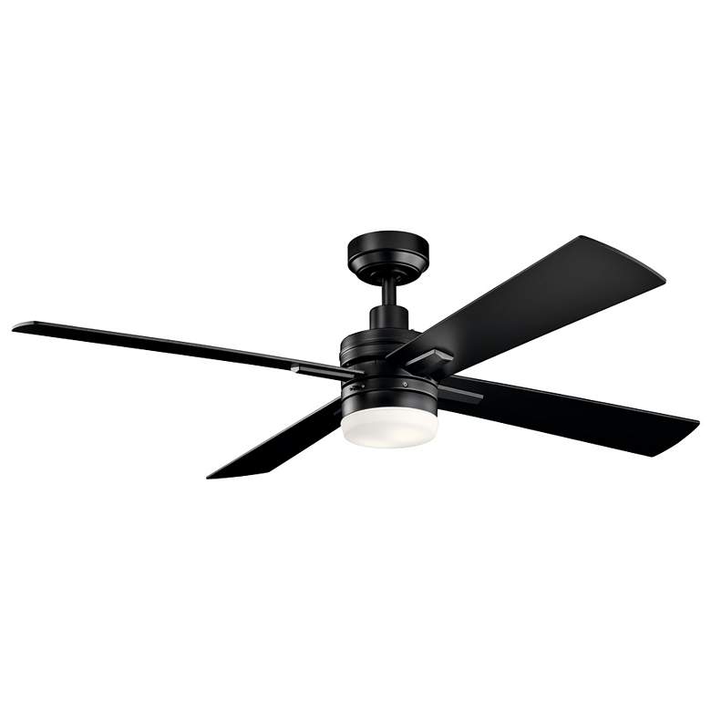 Image 1 52" Kichler Lija LED Satin Black 4-Blade Ceiling Fan