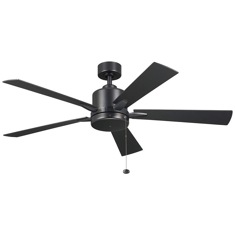 Image 1 52 inch Kichler Lucian II Satin Black Pull-Chain Indoor Ceiling Fan