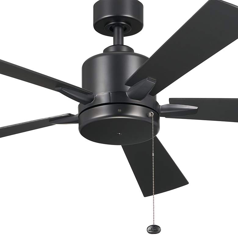 Image 2 52 inch Kichler Lucian II Satin Black Pull-Chain Indoor Ceiling Fan more views