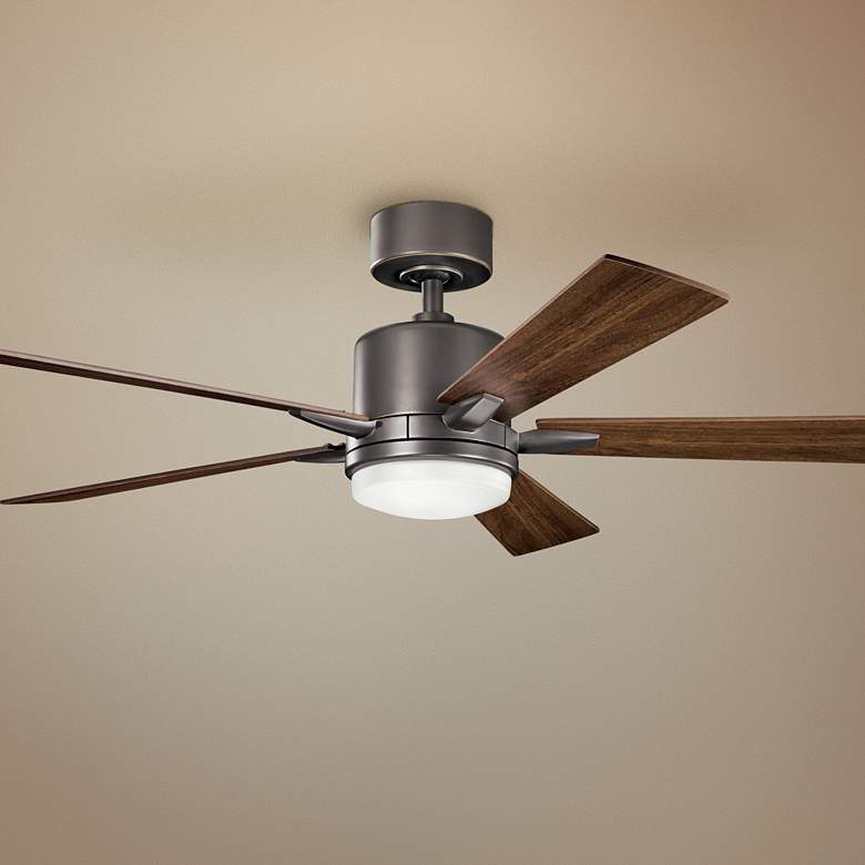 Image 1 52" Kichler Lucian Olde Bronze LED Ceiling Fan with Wall Control