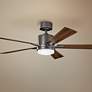 52" Kichler Lucian Olde Bronze LED Ceiling Fan with Wall Control