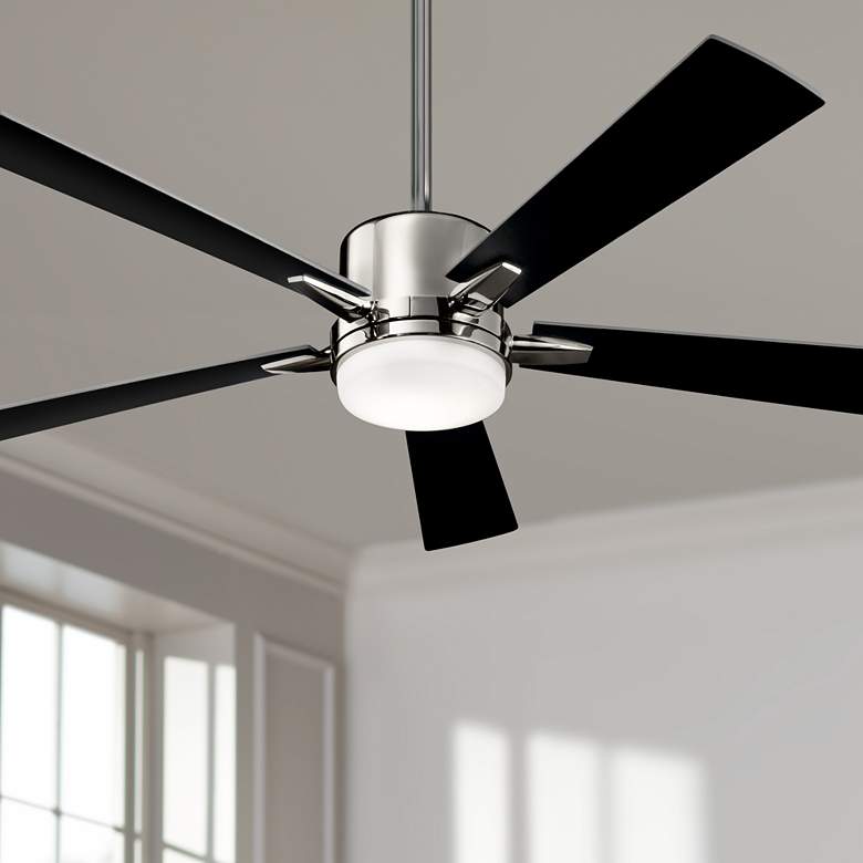 Image 1 52" Kichler Lucian Polished Nickel LED Ceiling Fan with Wall Control