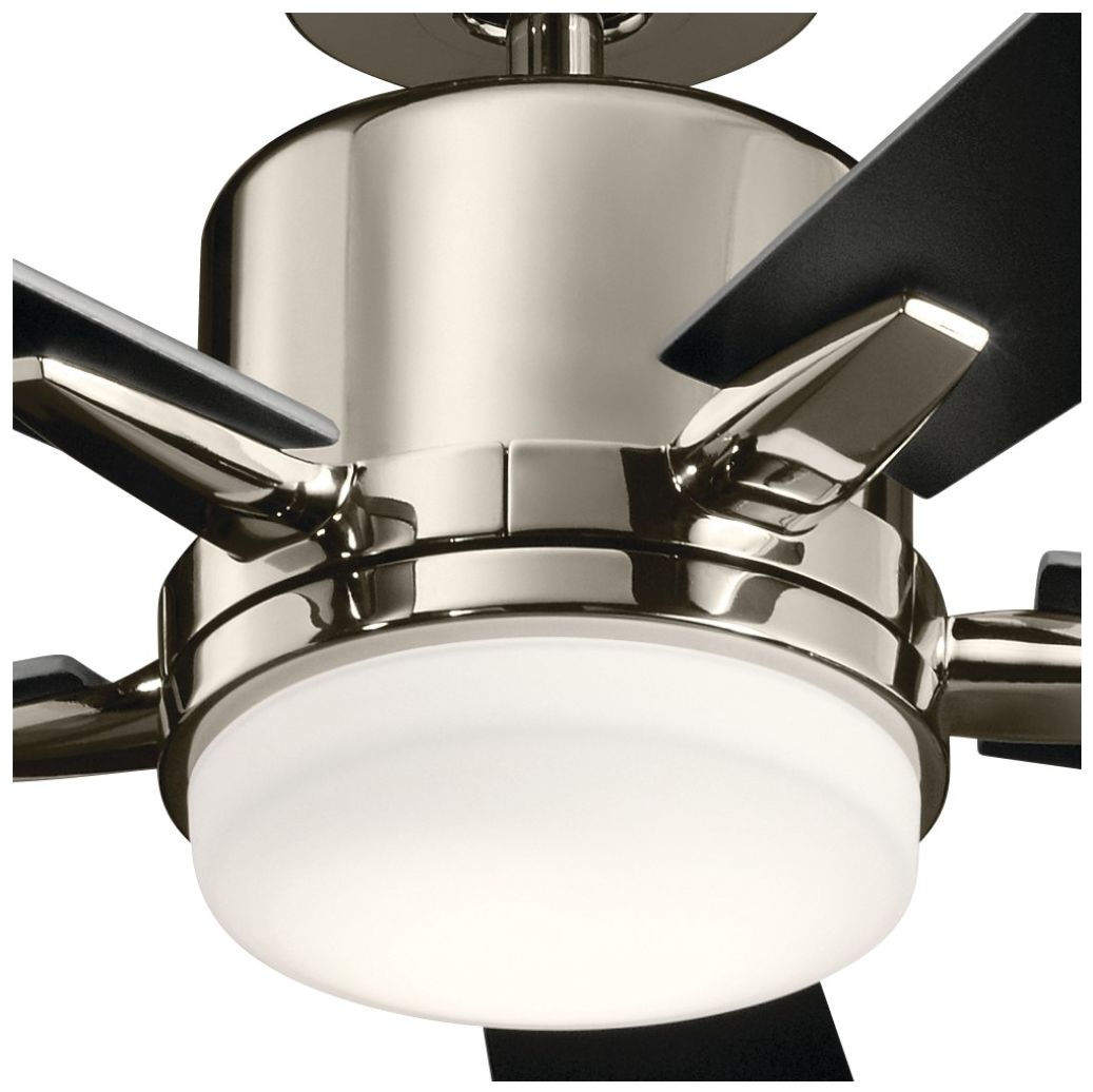 52" Kichler Lucian Polished Nickel LED Ceiling Fan with Wall Control