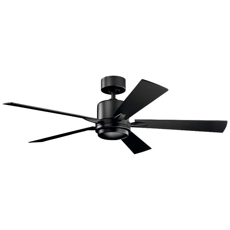 Image 1 52 inch Kichler Lucian Satin Black LED Ceiling Fan with Wall Control