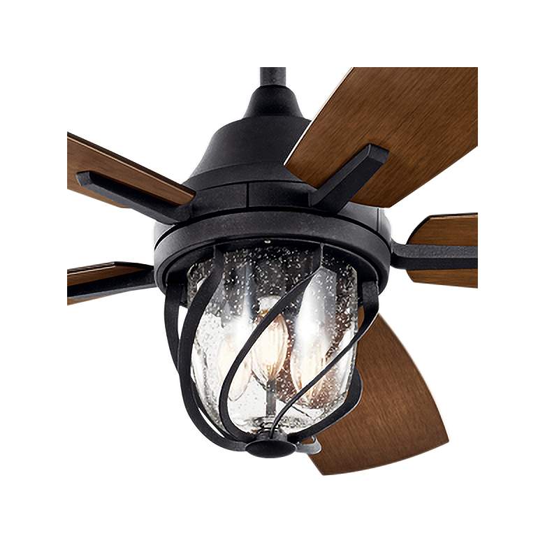 Image 4 52 inch Kichler Lydra Black Damp Rated LED Ceiling Fan with Remote more views
