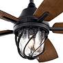 52" Kichler Lydra Black Damp Rated LED Ceiling Fan with Remote in scene
