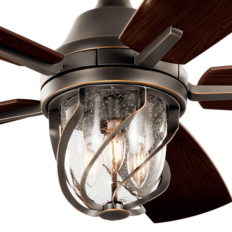 Image 4 52" Kichler Lydra Olde Bronze Damp Rated LED Ceiling Fan with Remote more views