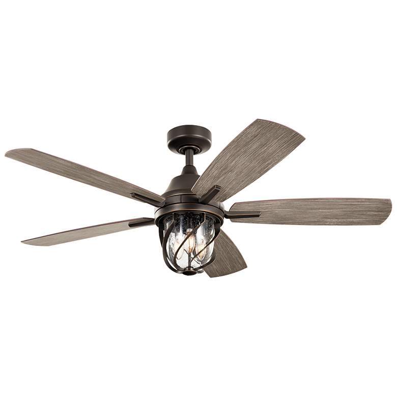 Image 6 52 inch Kichler Lydra Olde Bronze Damp Rated LED Ceiling Fan with Remote more views