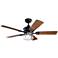 52" Kichler Lyndon Black LED Outdoor Ceiling Fan with Wall Control