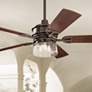 52" Kichler Lyndon Bronze LED Wet Rated Ceiling Fan with Wall Control