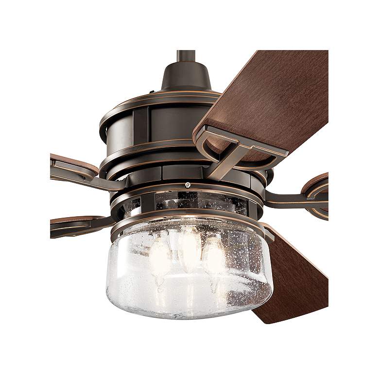 Image 3 52 inch Kichler Lyndon Bronze LED Wet Rated Ceiling Fan with Wall Control more views