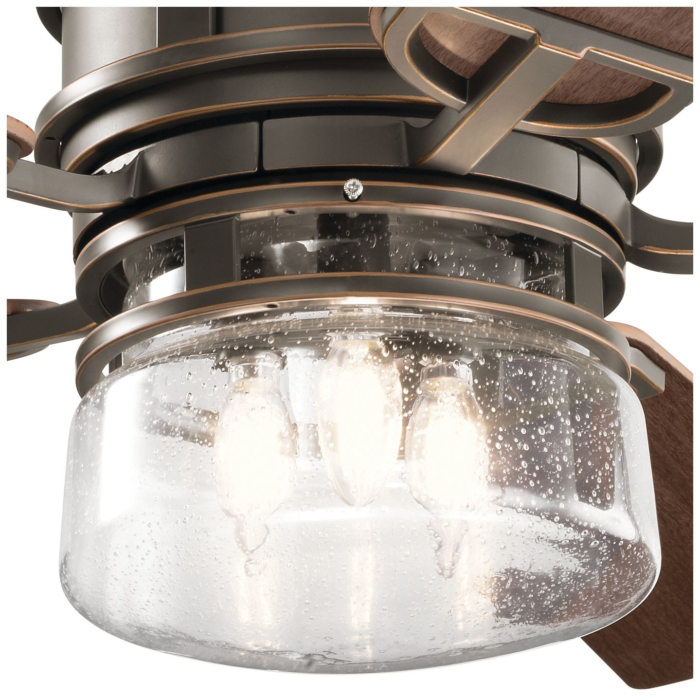 Image 4 52" Kichler Lyndon Bronze LED Wet Rated Ceiling Fan with Wall Control more views