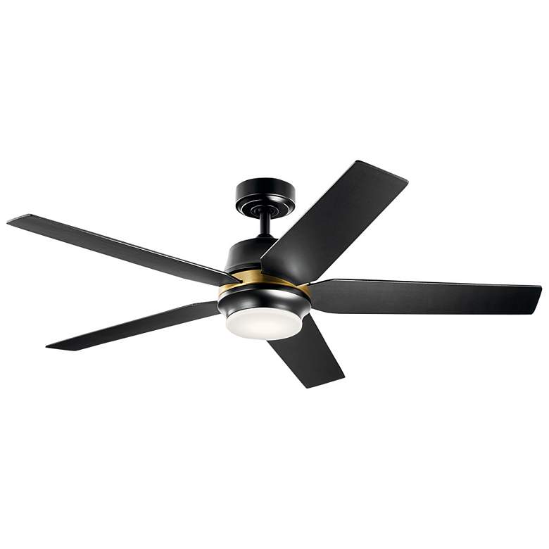 Image 3 52 inch Kichler Maeve Satin Black LED Ceiling Fan with Remote