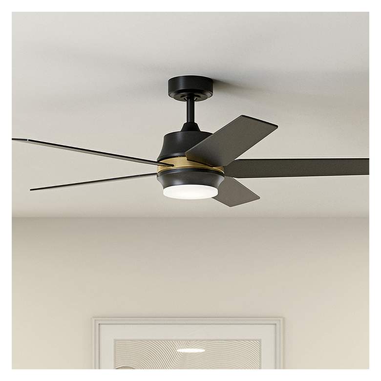 Image 2 52 inch Kichler Maeve Satin Black LED Ceiling Fan with Remote