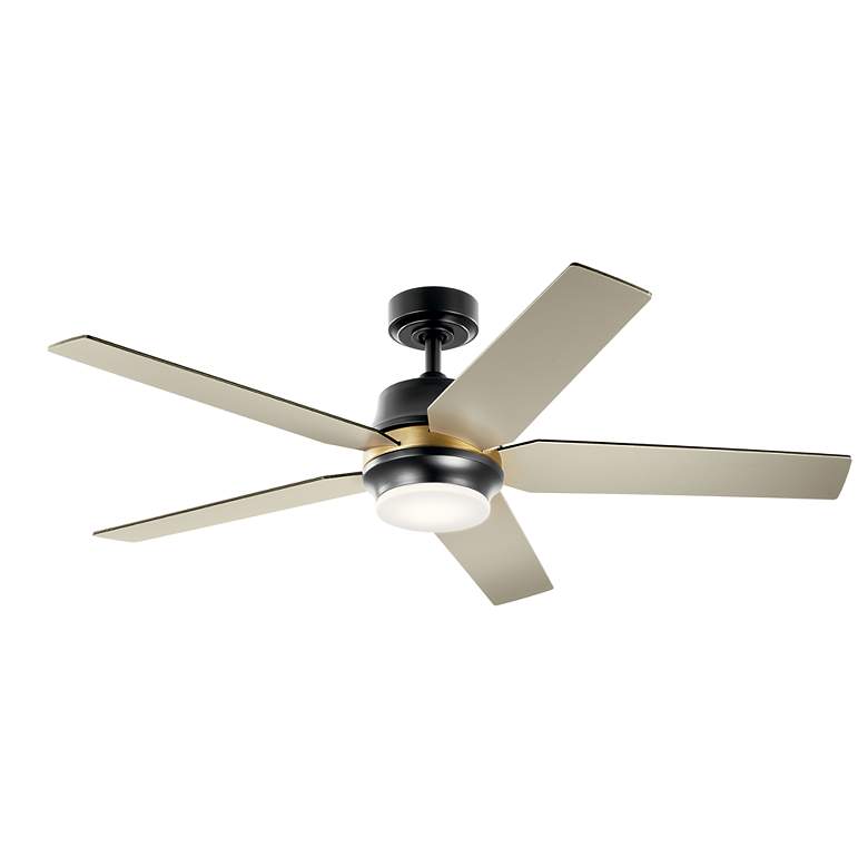 Image 4 52 inch Kichler Maeve Satin Black LED Ceiling Fan with Remote more views