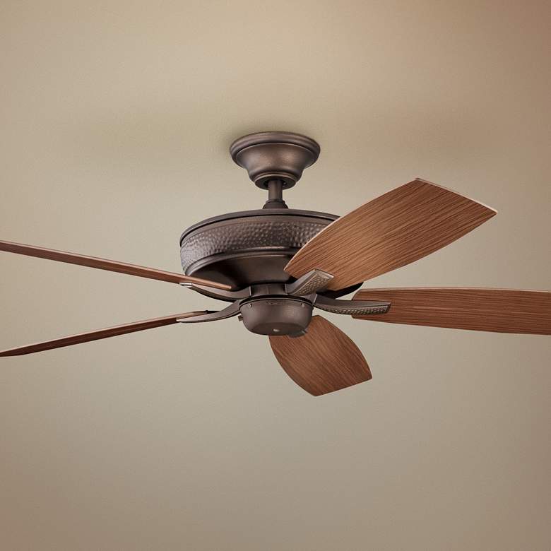 Image 1 52 inch Kichler Monarch II Copper Wet Location Ceiling Fan with Remote