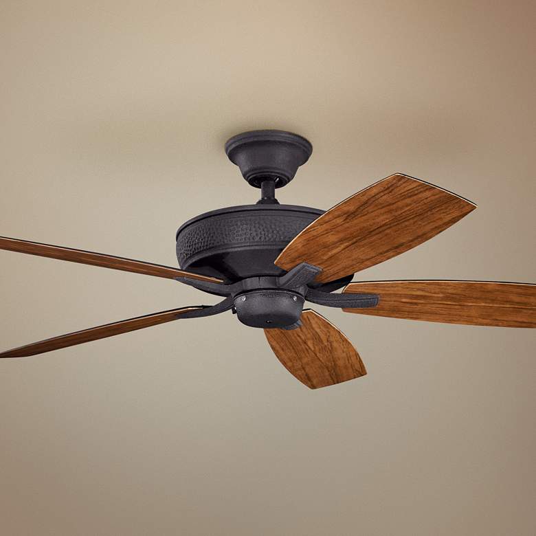Image 1 52 inch Kichler Monarch II Distressed Black Wet Rated Fan with Remote