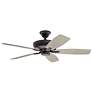52" Kichler Monarch II Patio Weathered Zinc Ceiling Fan with Remote