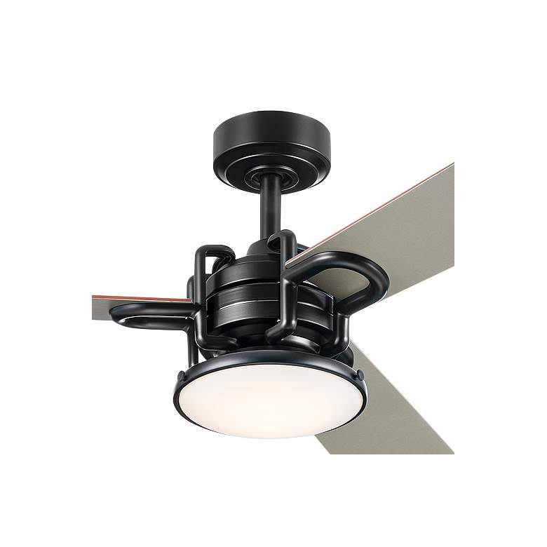 Image 4 52" Kichler Pillar Satin Black LED Ceiling Fan more views