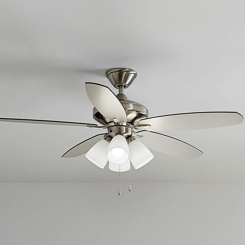 Image 2 52" Kichler Renew Brushed Steel LED Pull Chain Ceiling Fan