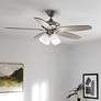 52" Kichler Renew Brushed Steel LED Pull Chain Ceiling Fan in scene