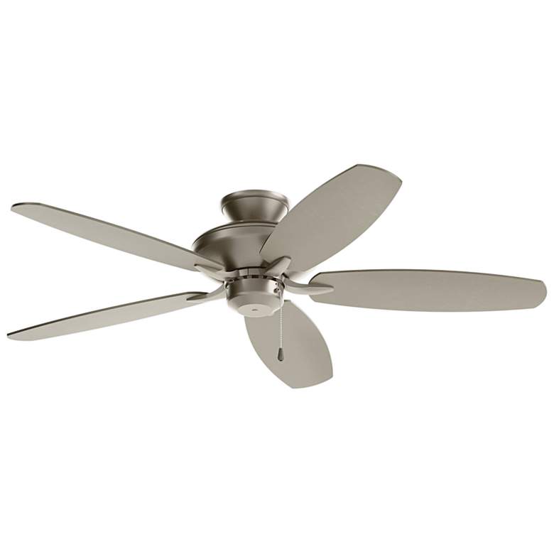 Image 2 52 inch Kichler Renew Damp Rated Brushed Nickel Pull Chain Ceiling Fan