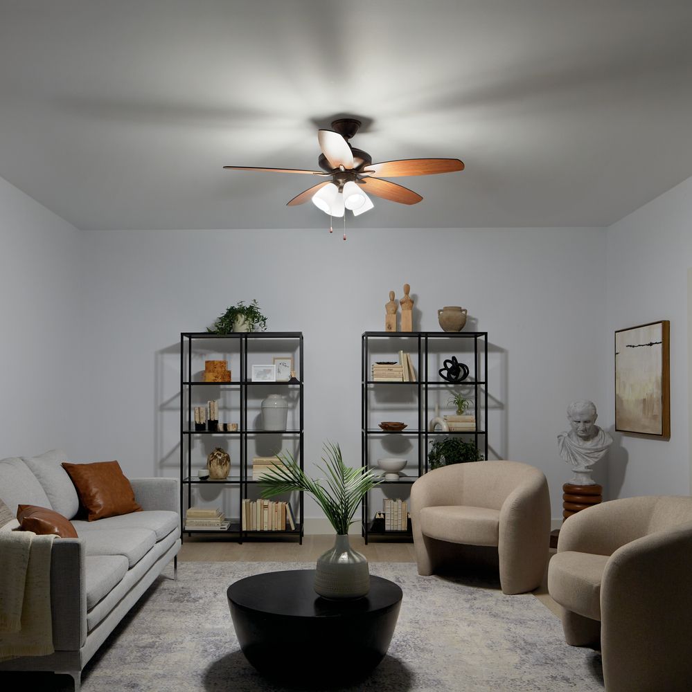 52" Kichler Renew Oil Brushed Bronze LED Ceiling Fan in scene