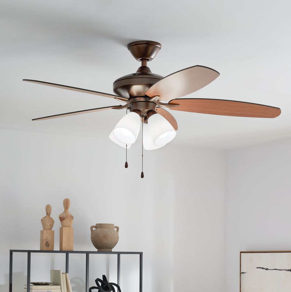 52" Kichler Renew Oil Brushed Bronze LED Ceiling Fan in scene