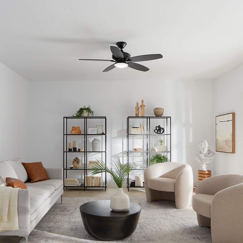 Image 6 52" Kichler Renew Satin Black and Silver LED Ceiling Fan more views