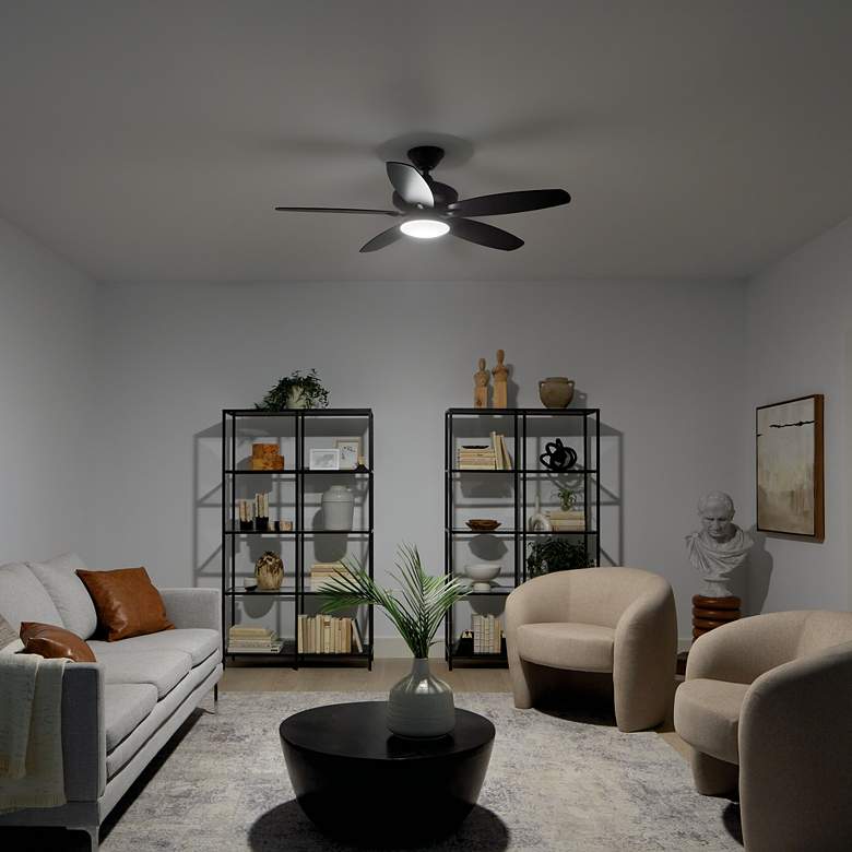 Image 7 52" Kichler Renew Satin Black and Silver LED Ceiling Fan more views
