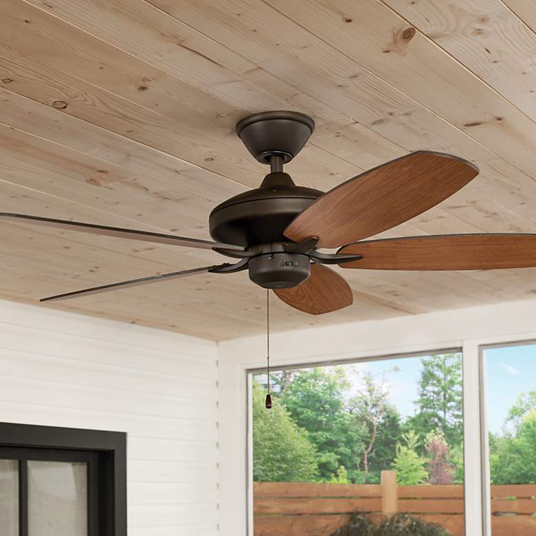 Image 1 52" Kichler Renew Satin Natural Bronze Outdoor Ceiling Fan