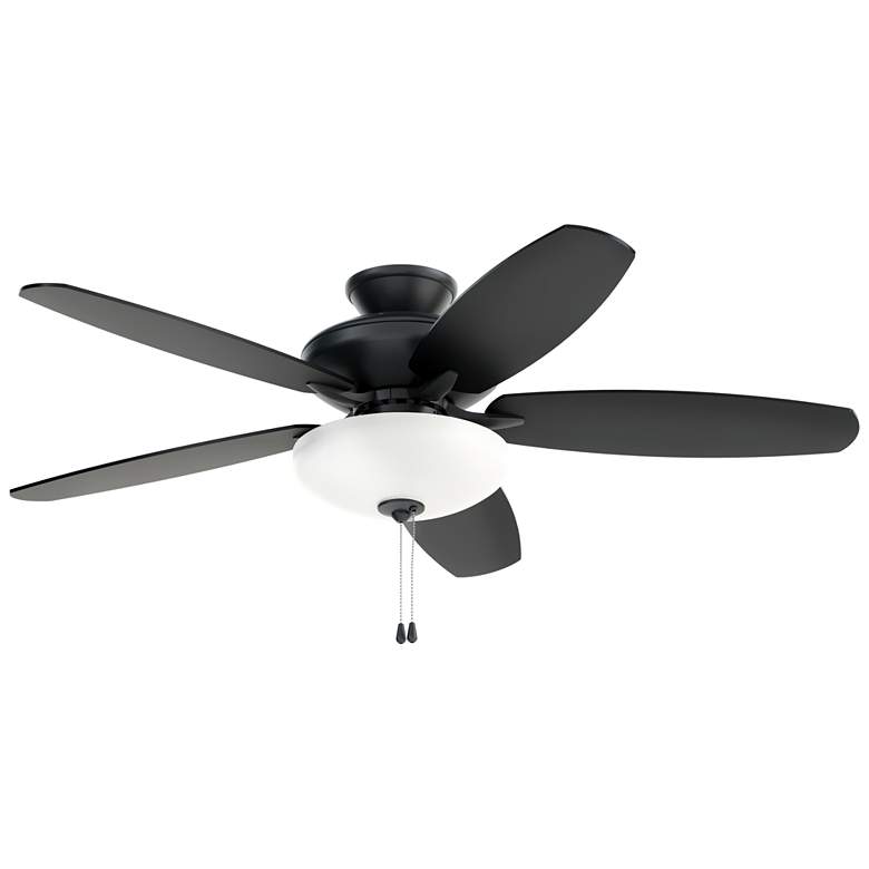 Image 1 52 inch Kichler Renew Select Black Ceiling Fan with Light and Pull Chain