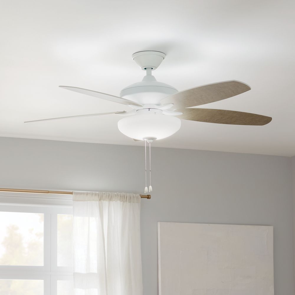 52" Kichler Renew Select Matte White LED Ceiling Fan in scene
