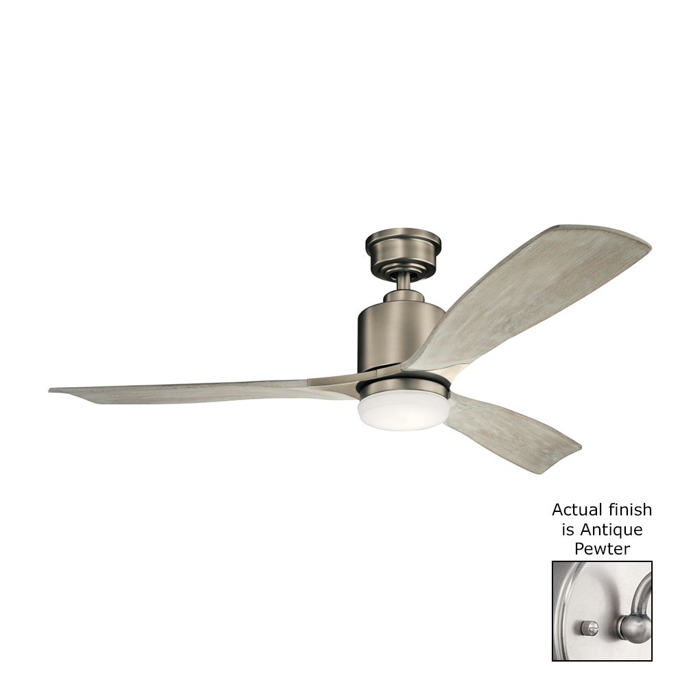 Image 5 52" Kichler Ridley II Antique Pewter LED Ceiling Fan with Wall Control more views
