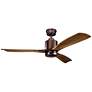 52" Kichler Ridley II Bronze LED Ceiling Fan with Wall Control