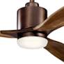 52" Kichler Ridley II Bronze LED Ceiling Fan with Wall Control