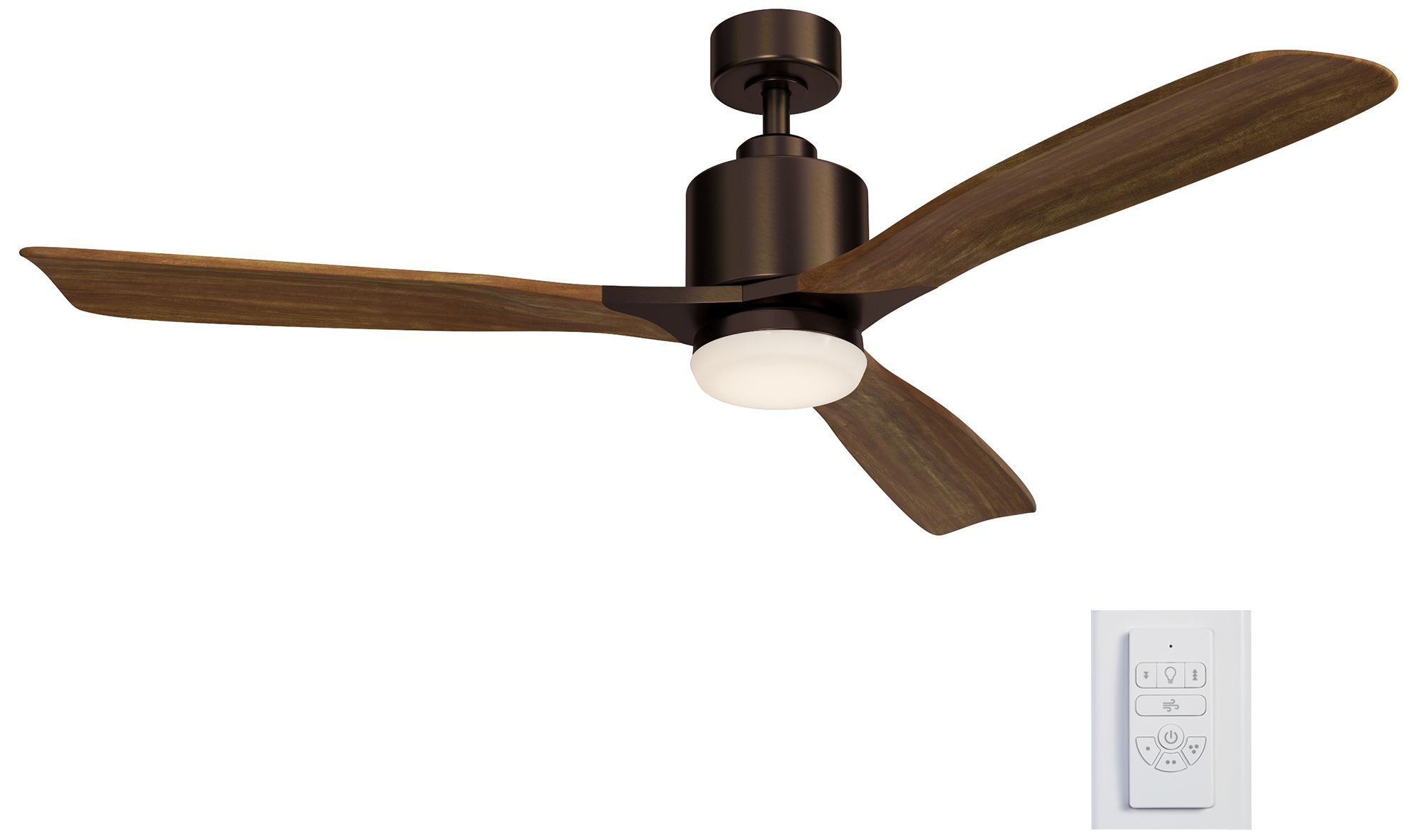 Image 6 52" Kichler Ridley II Bronze LED Ceiling Fan with Wall Control more views