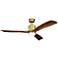 52" Kichler Ridley II Natural Brass LED Ceiling Fan with Wall Control