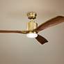 52" Kichler Ridley II Natural Brass LED Ceiling Fan with Wall Control