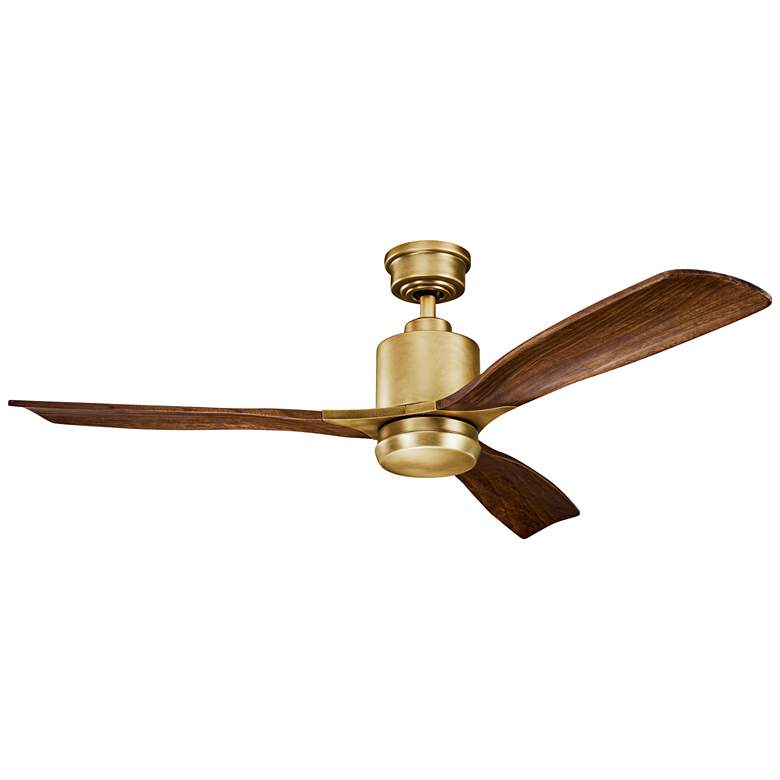 52&quot; Kichler Ridley II Natural Brass LED Ceiling Fan with Wall Control more views