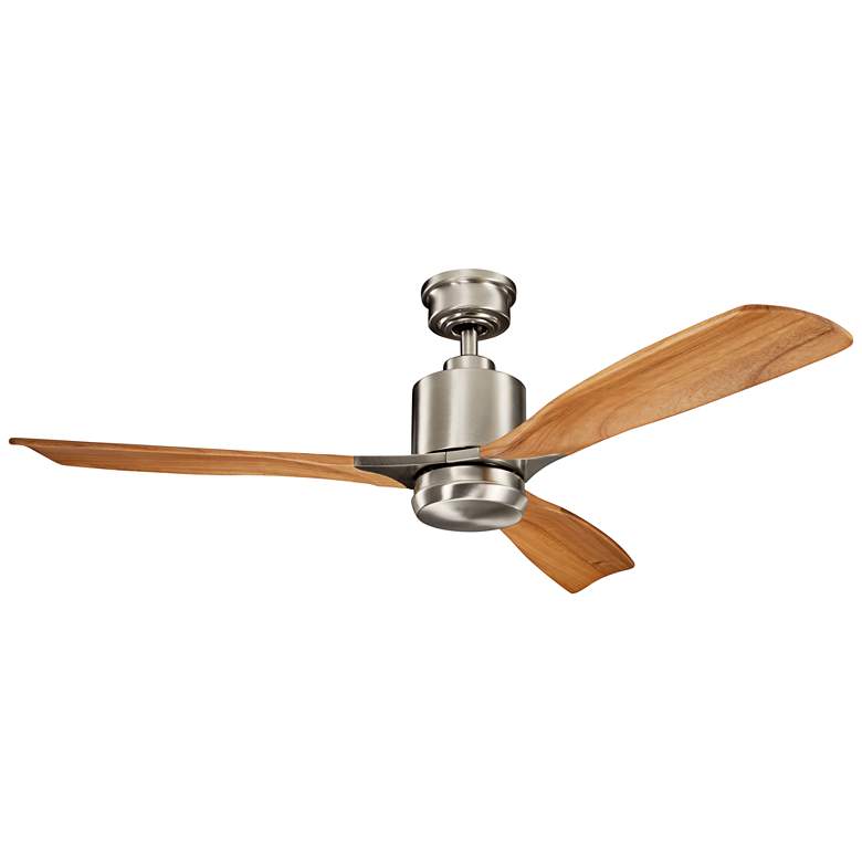 Image 3 52" Kichler Ridley II Steel and Oak LED Ceiling Fan with Wall Control more views