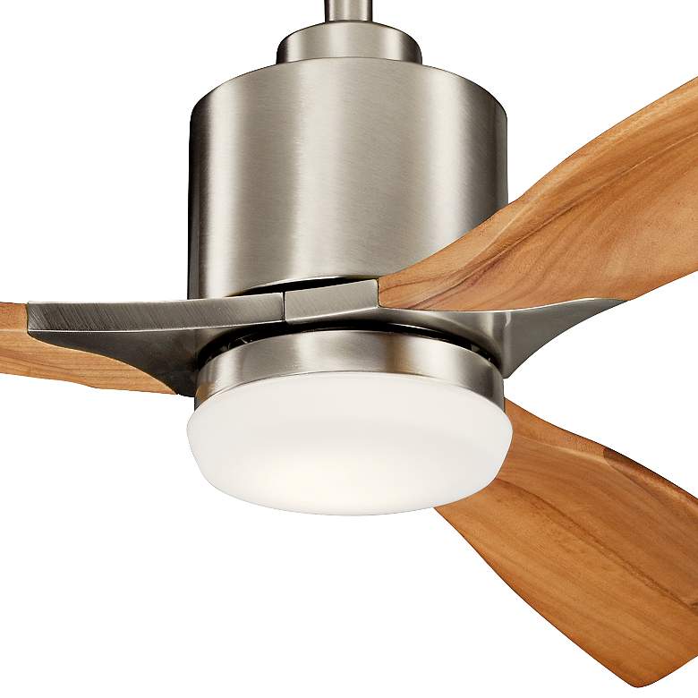 Image 4 52 inch Kichler Ridley II Steel and Oak LED Ceiling Fan with Wall Control more views