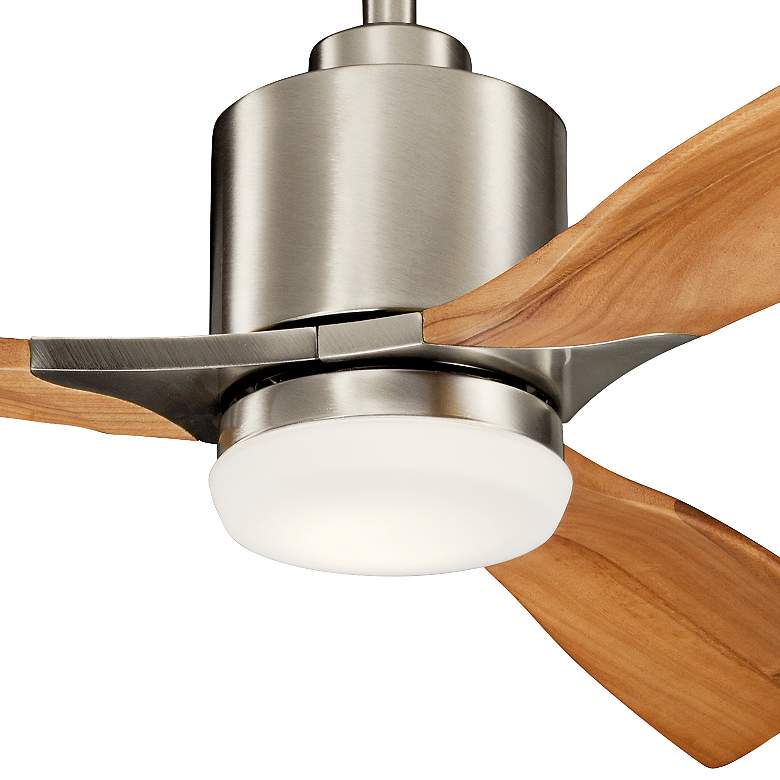 Image 4 52" Kichler Ridley II Steel and Oak LED Ceiling Fan with Wall Control more views