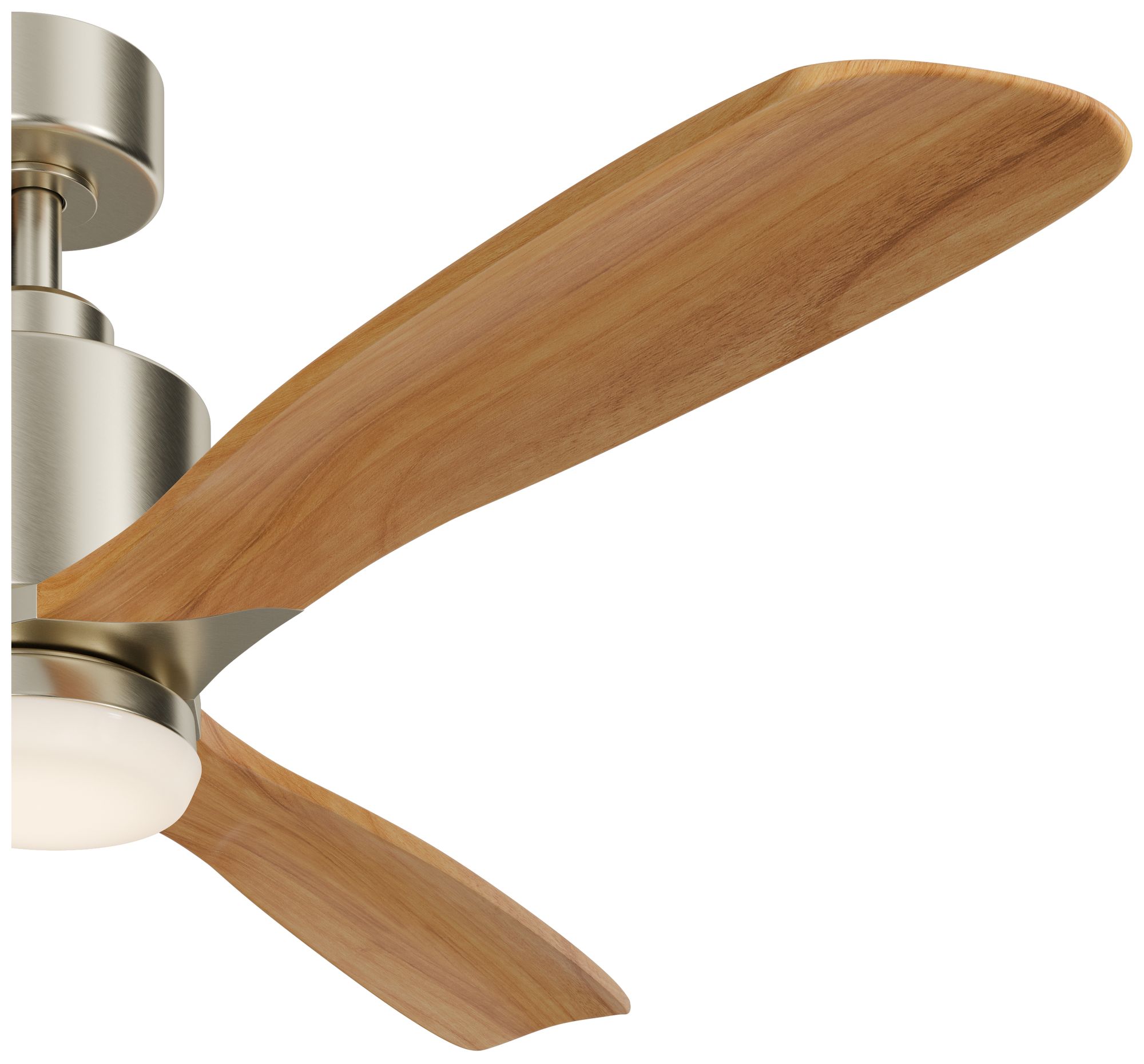 52" Kichler Ridley II Steel and Oak LED Ceiling Fan with Wall Control